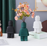 Robot Blumentopf | Keramik | Lego-Figur | Verspielt | Nachhaltig | Stabil-Luzern Mode