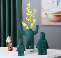 Robot Blumentopf | Keramik | Lego-Figur | Verspielt | Nachhaltig | Stabil-Luzern Mode