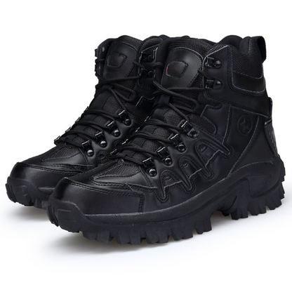 Outdoor Stiefel | Robust | Wandern | Reißverschluss | Schnürung | Uni-schwarz-39-Luzern Mode