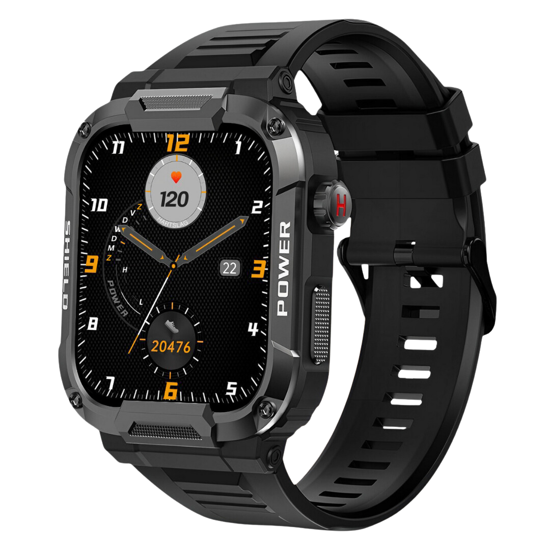 Herren Smartwatch | Quadratisch | Robustes | IP67 | Universell | 1,85 Zoll-Schwarz-Luzern Mode