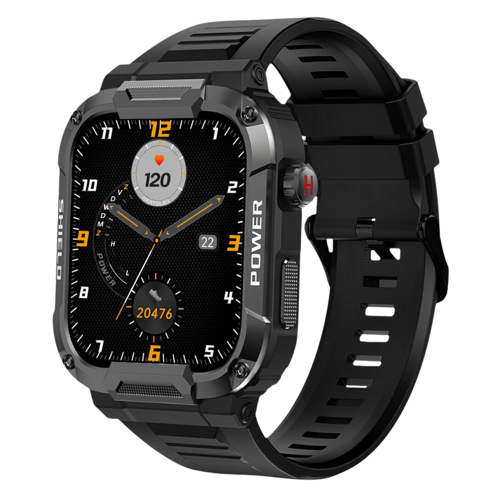 Herren Smartwatch | Quadratisch | Robustes | IP67 | Universell | 1,85 Zoll-Schwarz-Luzern Mode