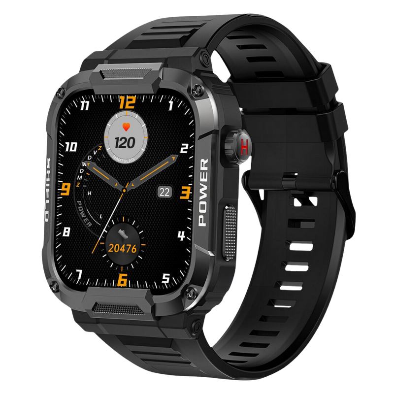 Herren Smartwatch | Quadratisch | Robustes | IP67 | Universell | 1,85 Zoll-Schwarz-Luzern Mode