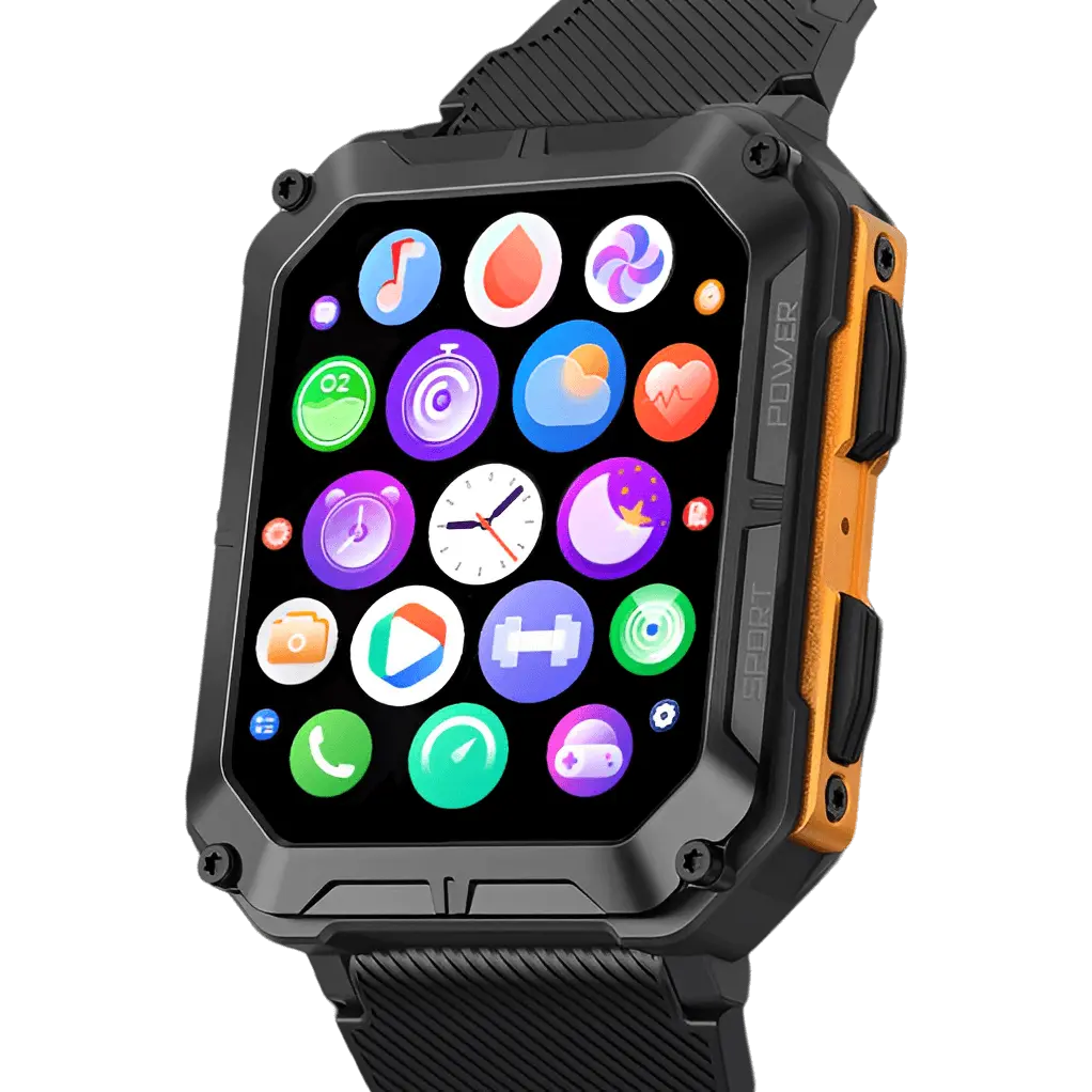 Smartwatch | Robustes Unverwüstliches Stilvolles Wasserdichtes Bluetooth-Orange-Luzern Mode