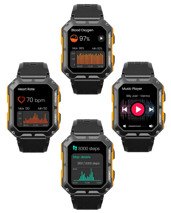 Smartwatch | Robustes Unverwüstliches Stilvolles Wasserdichtes Bluetooth-Luzern Mode