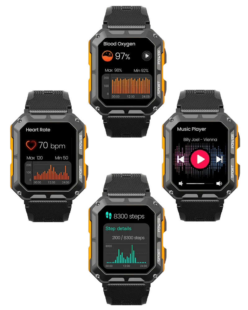 Smartwatch | Robustes Unverwüstliches Stilvolles Wasserdichtes Bluetooth-Luzern Mode
