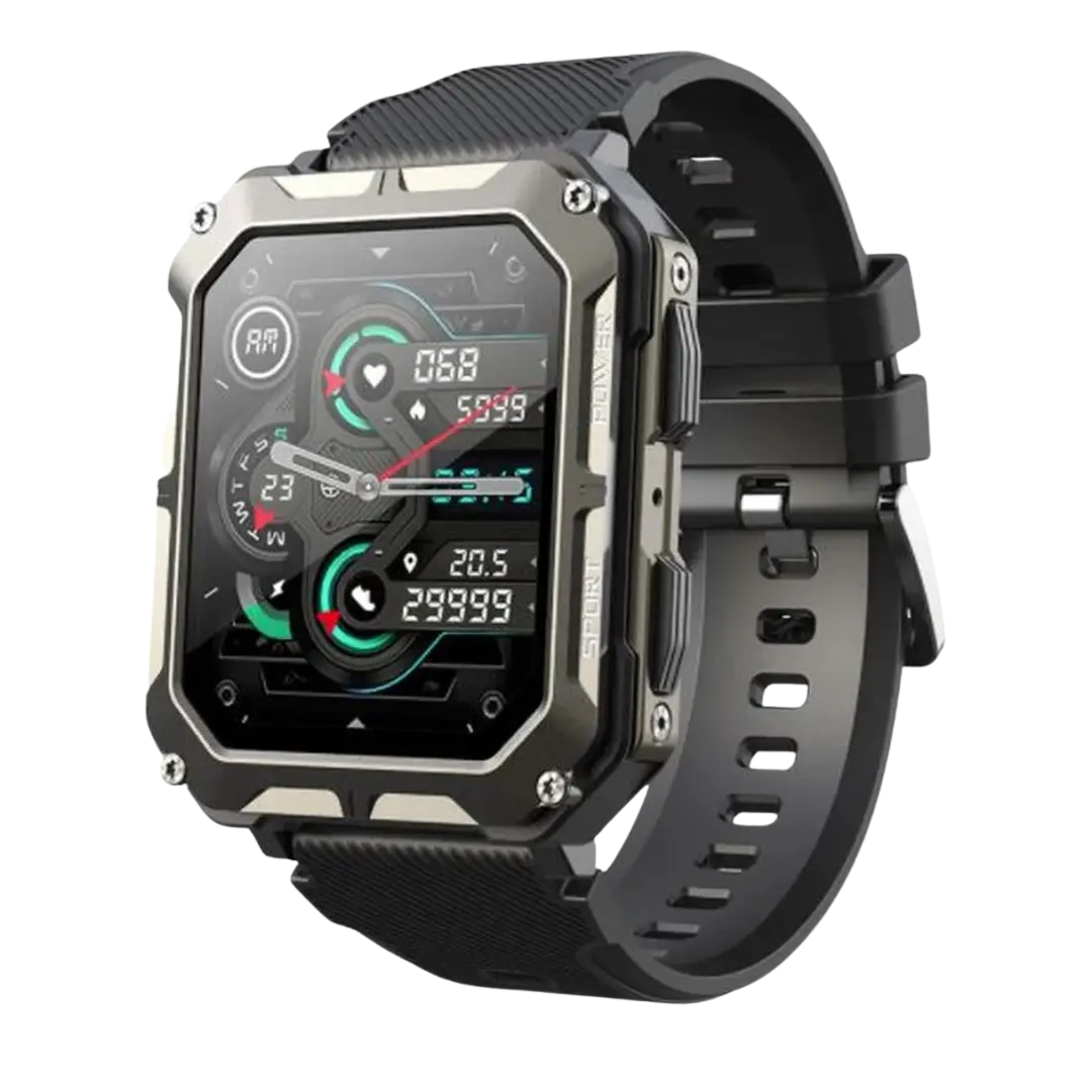 Smartwatch | Robustes Unverwüstliches Stilvolles Wasserdichtes Bluetooth-Schwarz-Luzern Mode