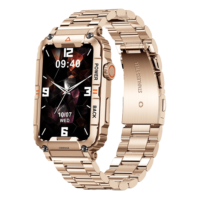Smartwatch | Android Vielseitig SIM Kamera GPS WiFi Stilvoll Langlebig-Gold-Luzern Mode