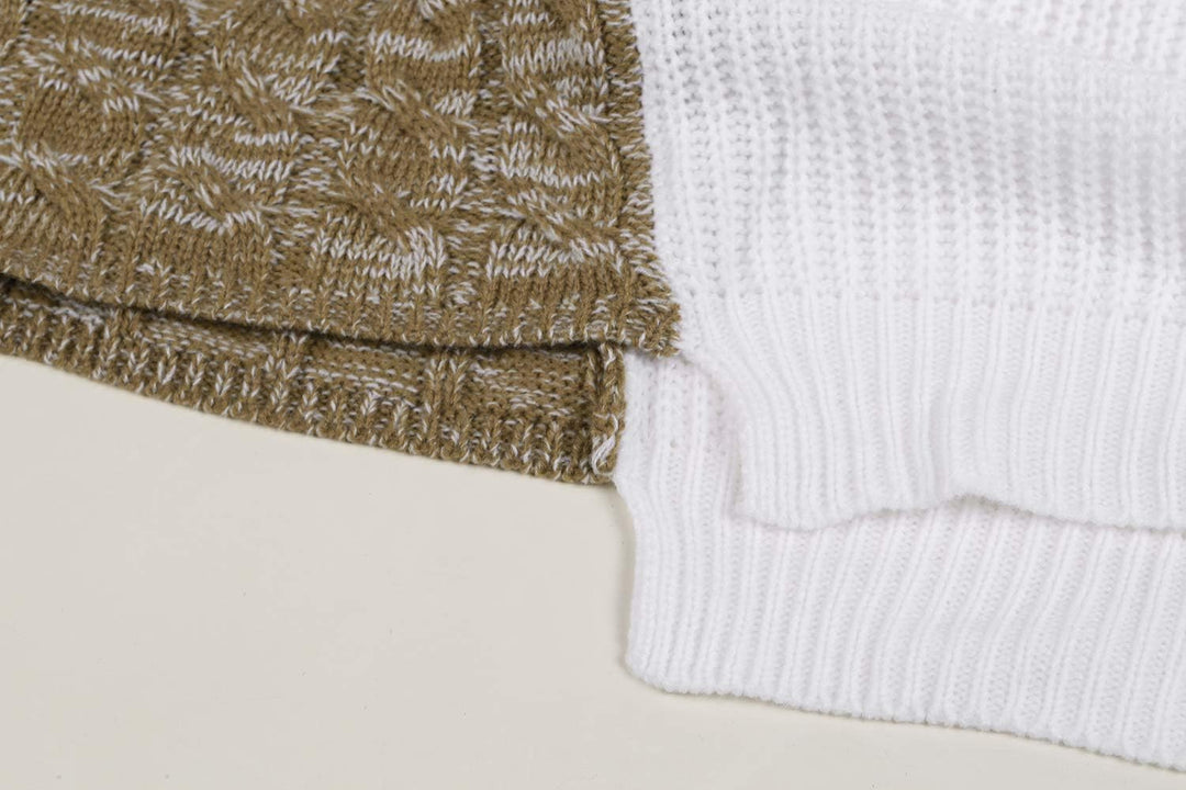 Herren Strickpullover mit Zopfmuster und Rundhalsausschnitt-Luzern Mode