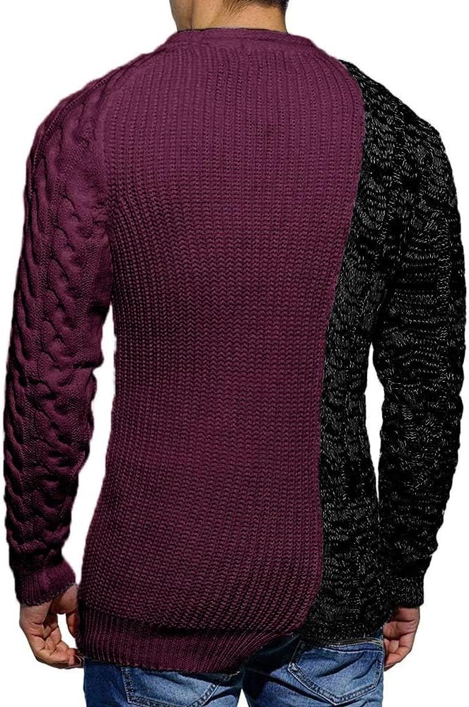 Herren Strickpullover mit Zopfmuster und Rundhalsausschnitt-Luzern Mode
