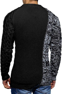 Herren Strickpullover mit Zopfmuster und Rundhalsausschnitt-Luzern Mode