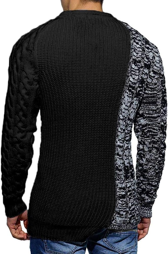 Herren Strickpullover mit Zopfmuster und Rundhalsausschnitt-Luzern Mode
