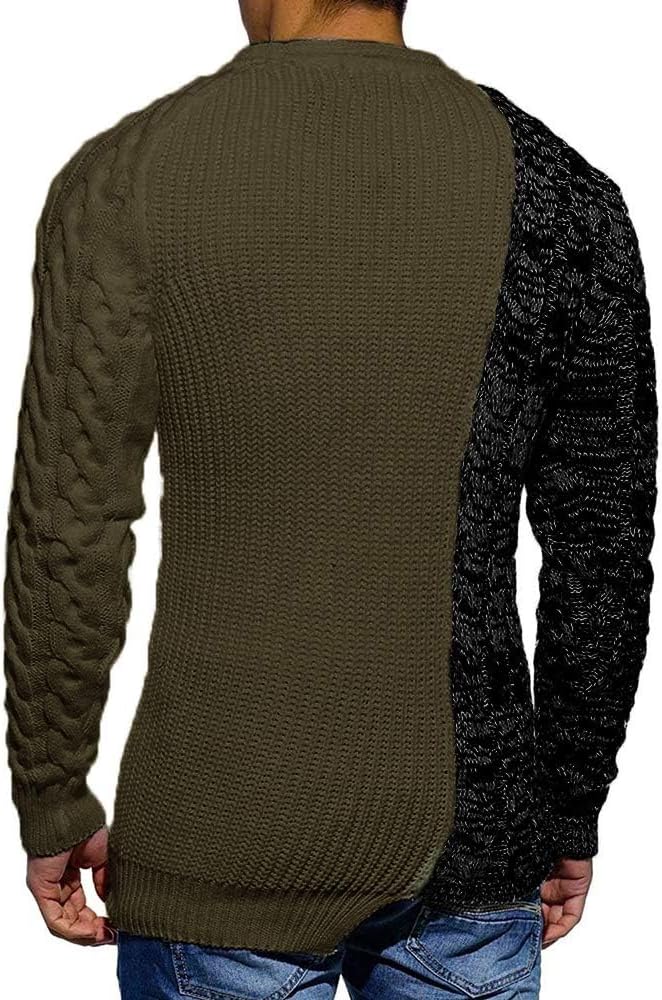 Herren Strickpullover mit Zopfmuster und Rundhalsausschnitt-Luzern Mode