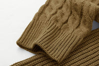 Herren Strickpullover mit Zopfmuster und Rundhalsausschnitt-Luzern Mode