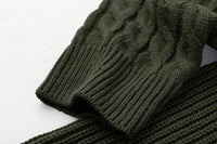 Herren Strickpullover mit Zopfmuster und Rundhalsausschnitt-Luzern Mode