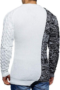 Herren Strickpullover mit Zopfmuster und Rundhalsausschnitt-Luzern Mode