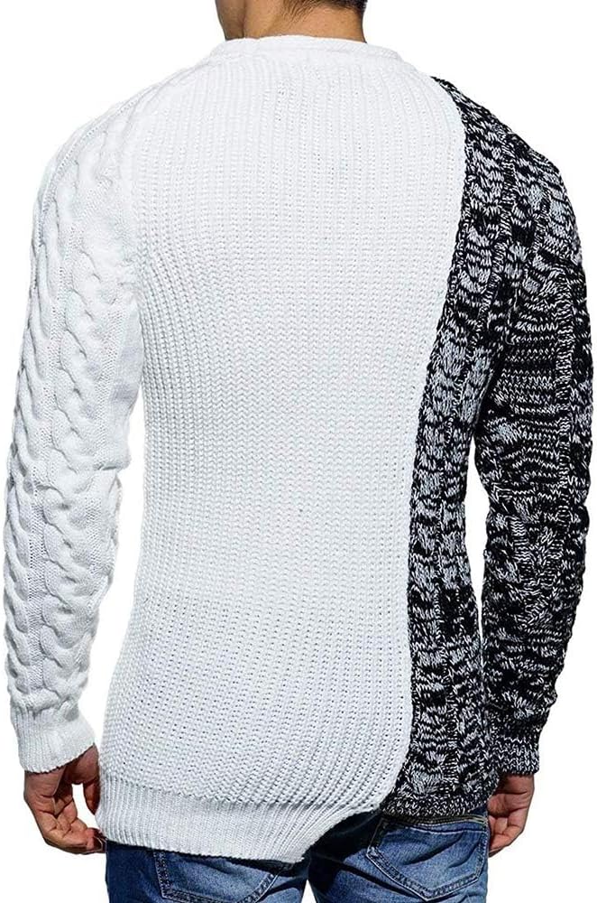 Herren Strickpullover mit Zopfmuster und Rundhalsausschnitt-Luzern Mode