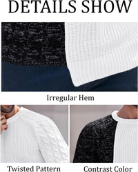 Herren Strickpullover mit Zopfmuster und Rundhalsausschnitt-Luzern Mode