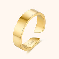 Herrenring | Robust Verstellbar Einzigartig Schlicht Silber Gold Stilvoll Breit-Gold-Luzern Mode