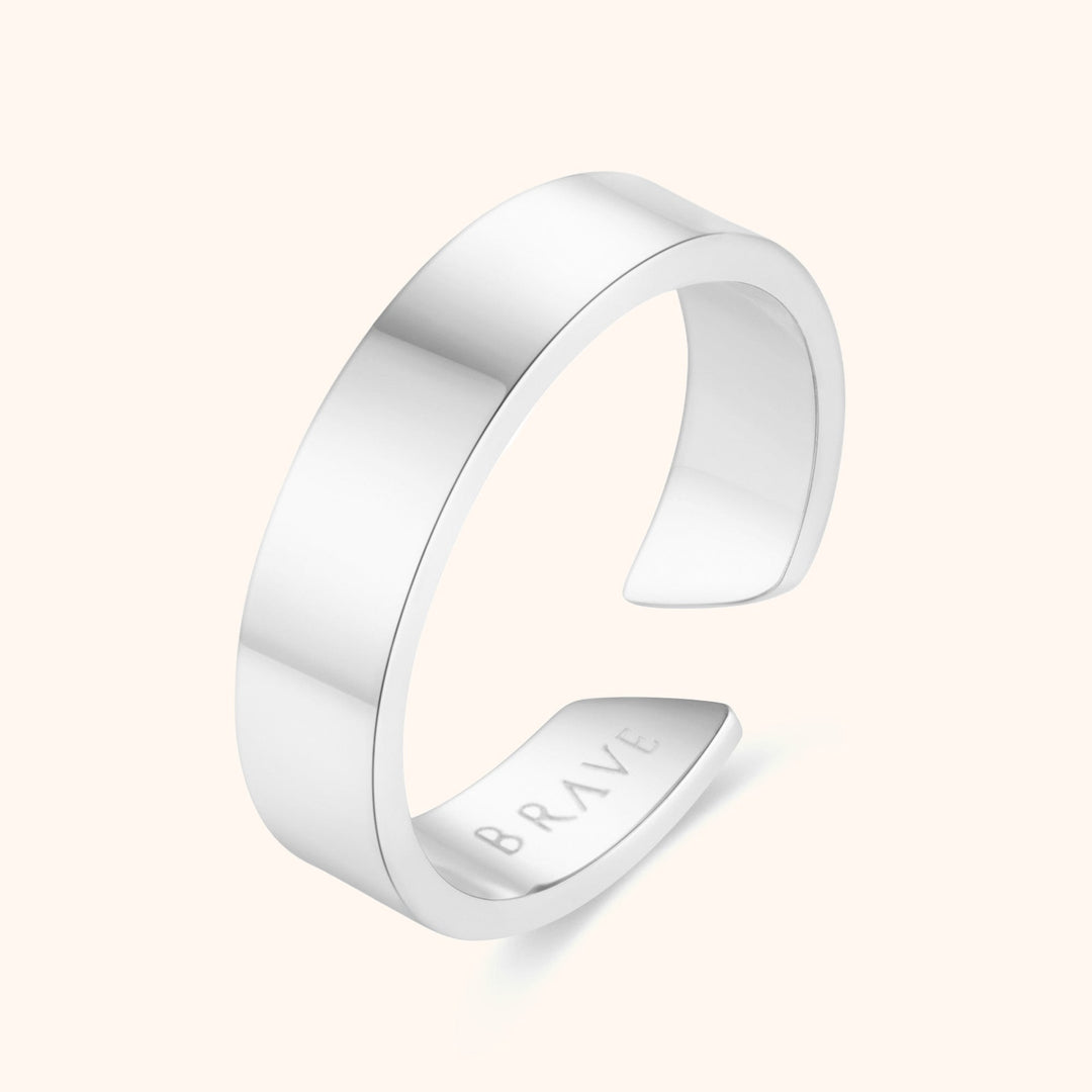 Herrenring | Robust Verstellbar Einzigartig Schlicht Silber Gold Stilvoll Breit-Silber-Luzern Mode