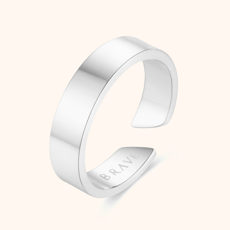 Herrenring | Robust Verstellbar Einzigartig Schlicht Silber Gold Stilvoll Breit-Silber-Luzern Mode