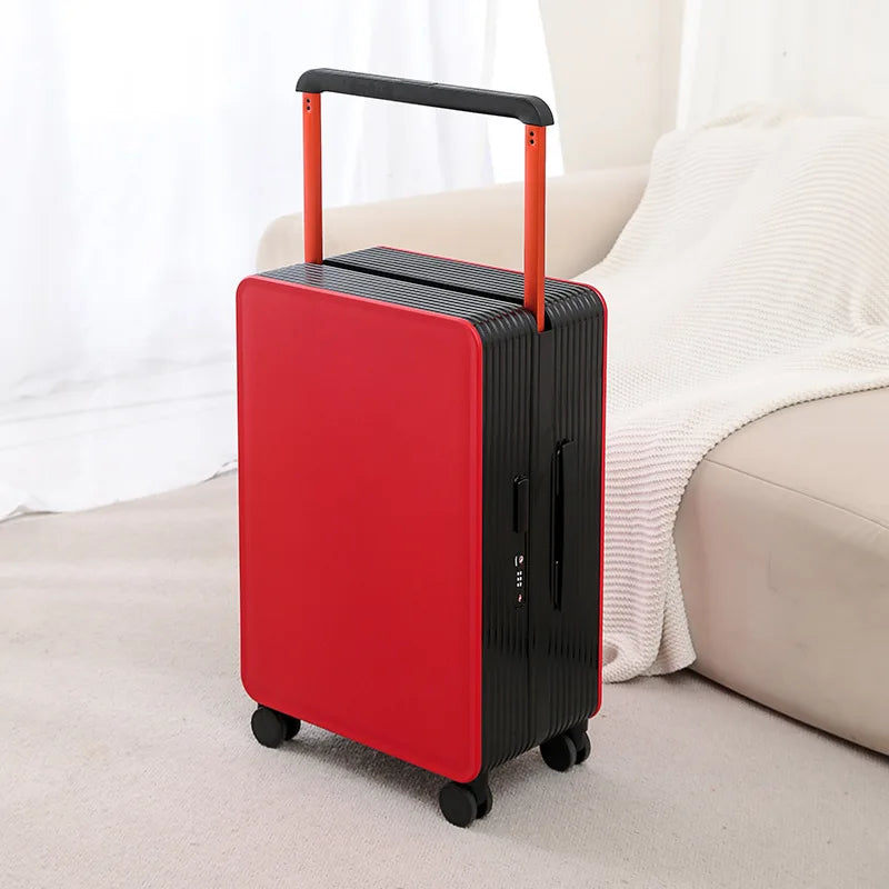 Hartschalenkoffer | Polypropylen | Robust | Leicht | Zahlenschloss-Rot Schwarz-S (42 L)-Luzern Mode