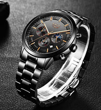 Herren Chronograph Armbanduhr Wasserdicht Edelstahl Uhr-Luzern Mode