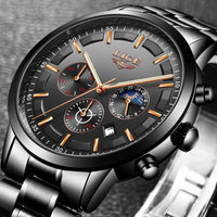 Herren Chronograph Armbanduhr Wasserdicht Edelstahl Uhr-Luzern Mode