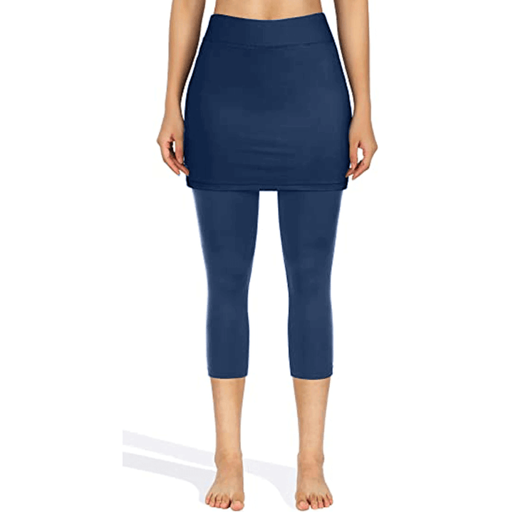 Rock-Leggings | Seitentaschen | Sportlich | Knöchellang | Einfarbig-Luzern Mode