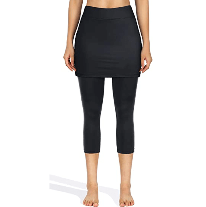 Rock-Leggings | Seitentaschen | Sportlich | Knöchellang | Einfarbig-Luzern Mode