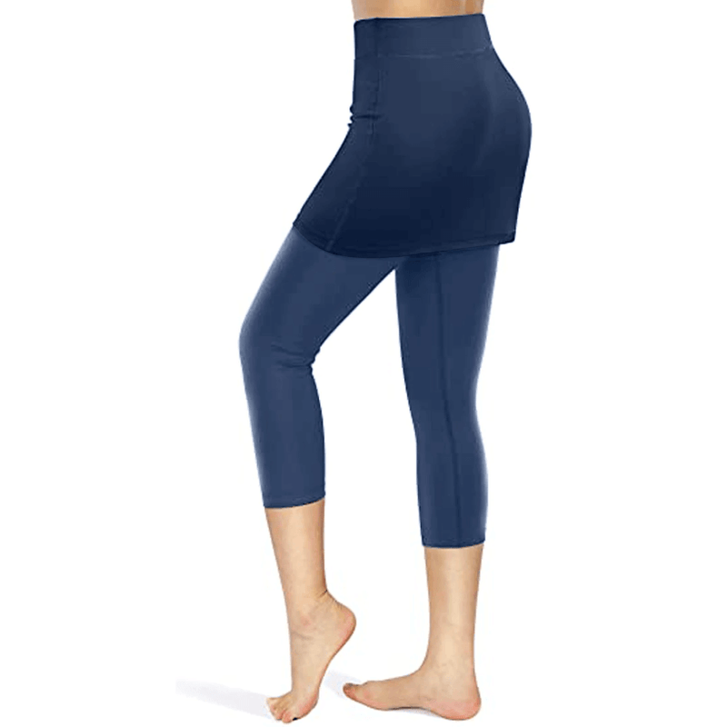 Rock-Leggings | Seitentaschen | Sportlich | Knöchellang | Einfarbig-Luzern Mode