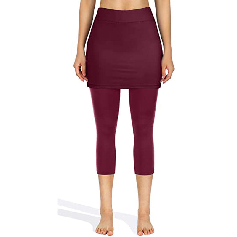Rock-Leggings | Seitentaschen | Sportlich | Knöchellang | Einfarbig-Luzern Mode
