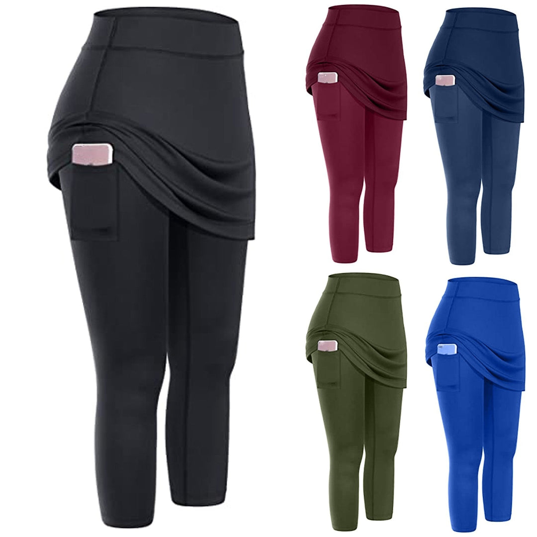 Rock-Leggings | Seitentaschen | Sportlich | Knöchellang | Einfarbig-Luzern Mode