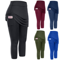 Rock-Leggings | Seitentaschen | Sportlich | Knöchellang | Einfarbig-Luzern Mode