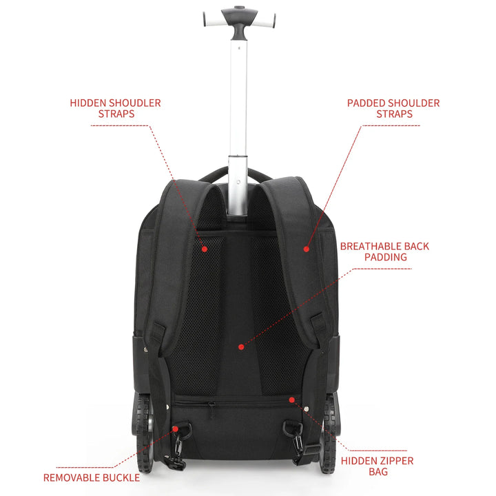 Gepäck-Rucksack | Rollbar | Reißverschlüsse | Leicht | Schwarz-Luzern Mode