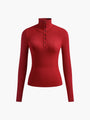 Damen Rollkragenpullover mit Knopfleiste - Eleganter Look-Bordeaux-XS-Luzern Mode
