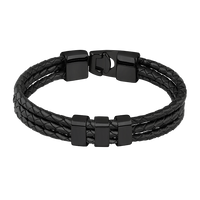Herren Armband | Charms Stilvoll Robust Langlebig Leder Einzigartig Geschenk-Schwarz-Luzern Mode