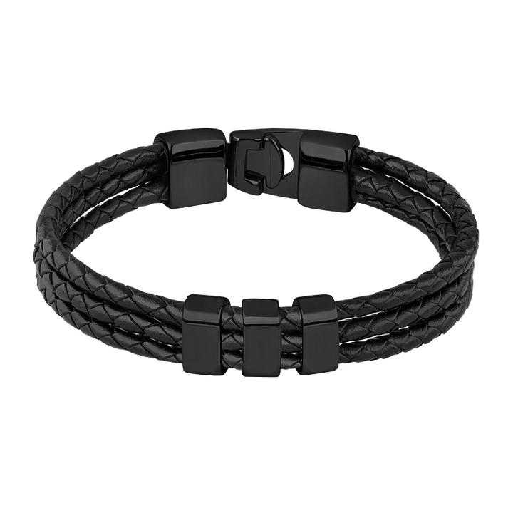 Herren Armband | Charms Stilvoll Robust Langlebig Leder Einzigartig Geschenk-Schwarz-Luzern Mode