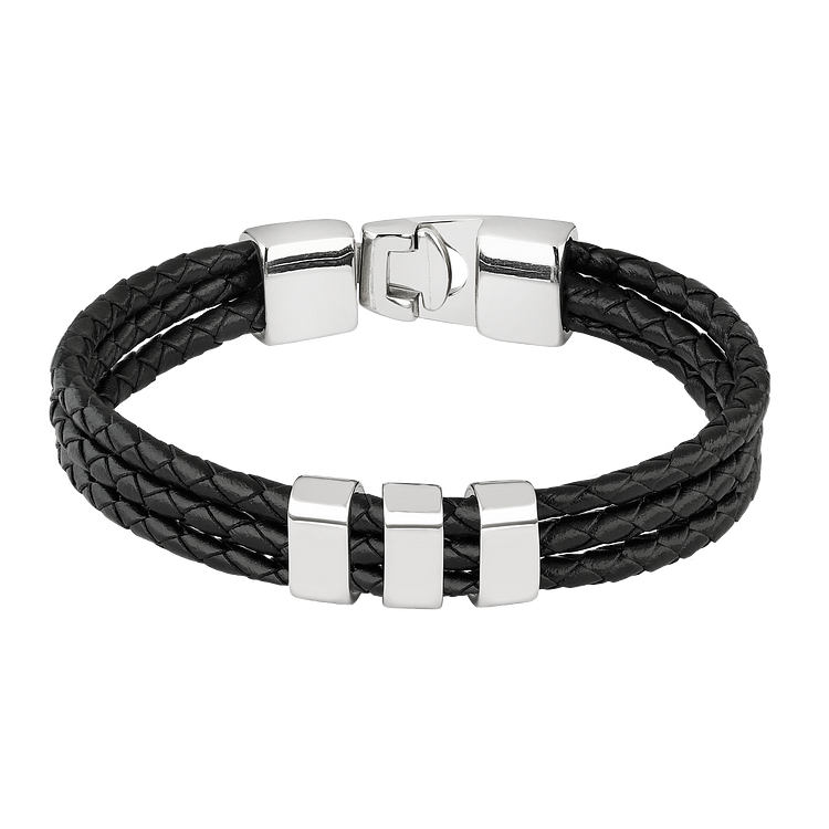 Herren Armband | Charms Stilvoll Robust Langlebig Leder Einzigartig Geschenk-Silber-Luzern Mode