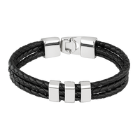 Herren Armband | Charms Stilvoll Robust Langlebig Leder Einzigartig Geschenk-Silber-Luzern Mode