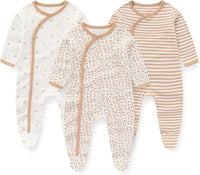 Dreierpack Baby Strampler Set - Weiche Bio-Baumwolle-SET A-3 -6 Monate-Luzern Mode