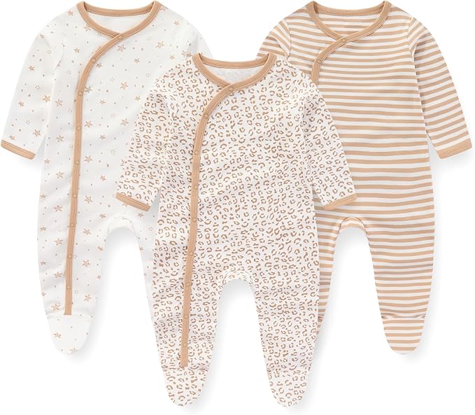 Dreierpack Baby Strampler Set - Weiche Bio-Baumwolle-SET A-3 -6 Monate-Luzern Mode
