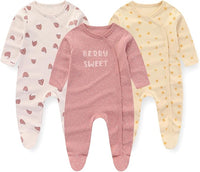 Dreierpack Baby Strampler Set - Weiche Bio-Baumwolle-SET B-3 -6 Monate-Luzern Mode