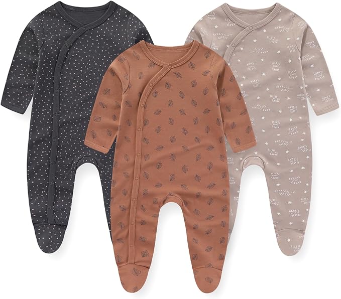 Dreierpack Baby Strampler Set - Weiche Bio-Baumwolle-SET C-3 -6 Monate-Luzern Mode