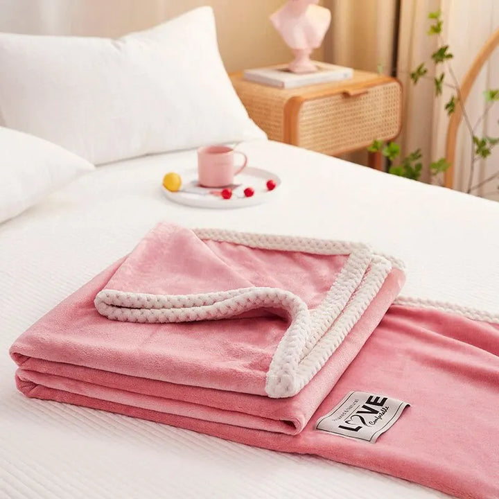 Rosa Decke | Fleece Warm Komfortabel Weich Uni Flanell Langlebig-Luzern Mode