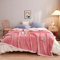 Rosa Decke | Fleece Warm Komfortabel Weich Uni Flanell Langlebig-Luzern Mode