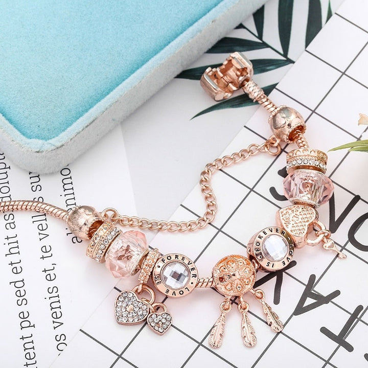 Armband für Damen | Roségold | Traumfänger | Charms | Sterling Silber-Luzern Mode