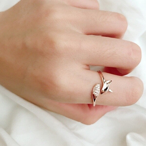 Ring für Damen | Verstellbar | Rosé-Silber | Fuchs-Design | Elegant-Luzern Mode