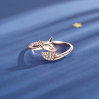Ring für Damen | Verstellbar | Rosé-Silber | Fuchs-Design | Elegant-Luzern Mode