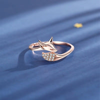 Ring für Damen | Verstellbar | Rosé-Silber | Fuchs-Design | Elegant-5-Luzern Mode