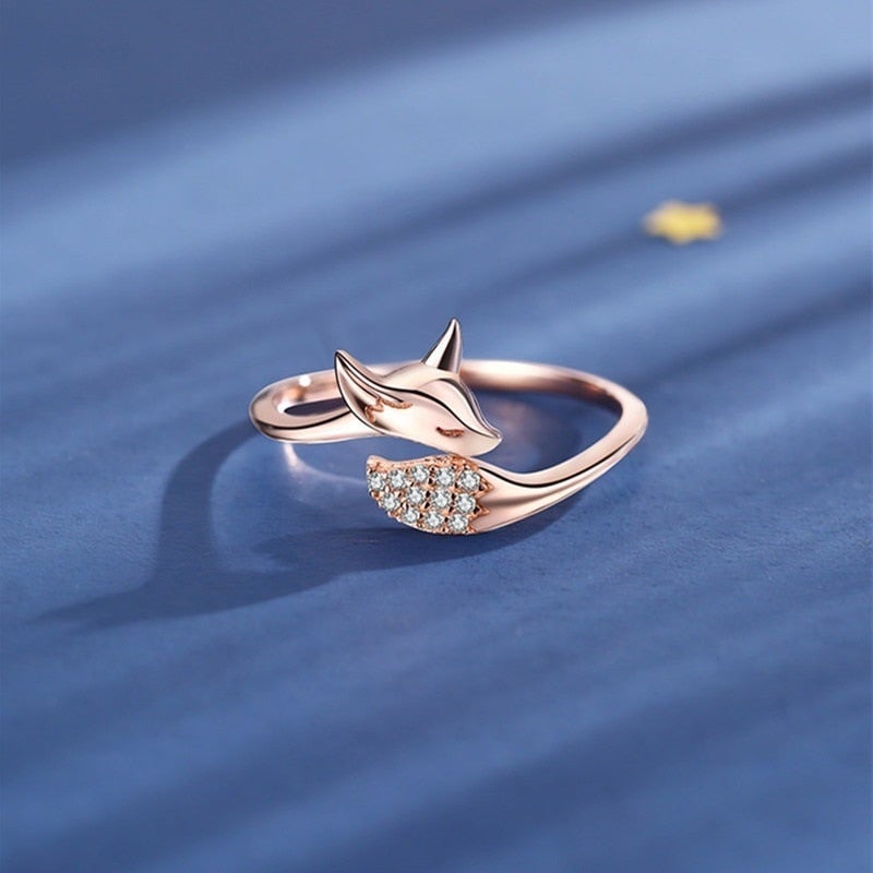 Ring für Damen | Verstellbar | Rosé-Silber | Fuchs-Design | Elegant-5-Luzern Mode
